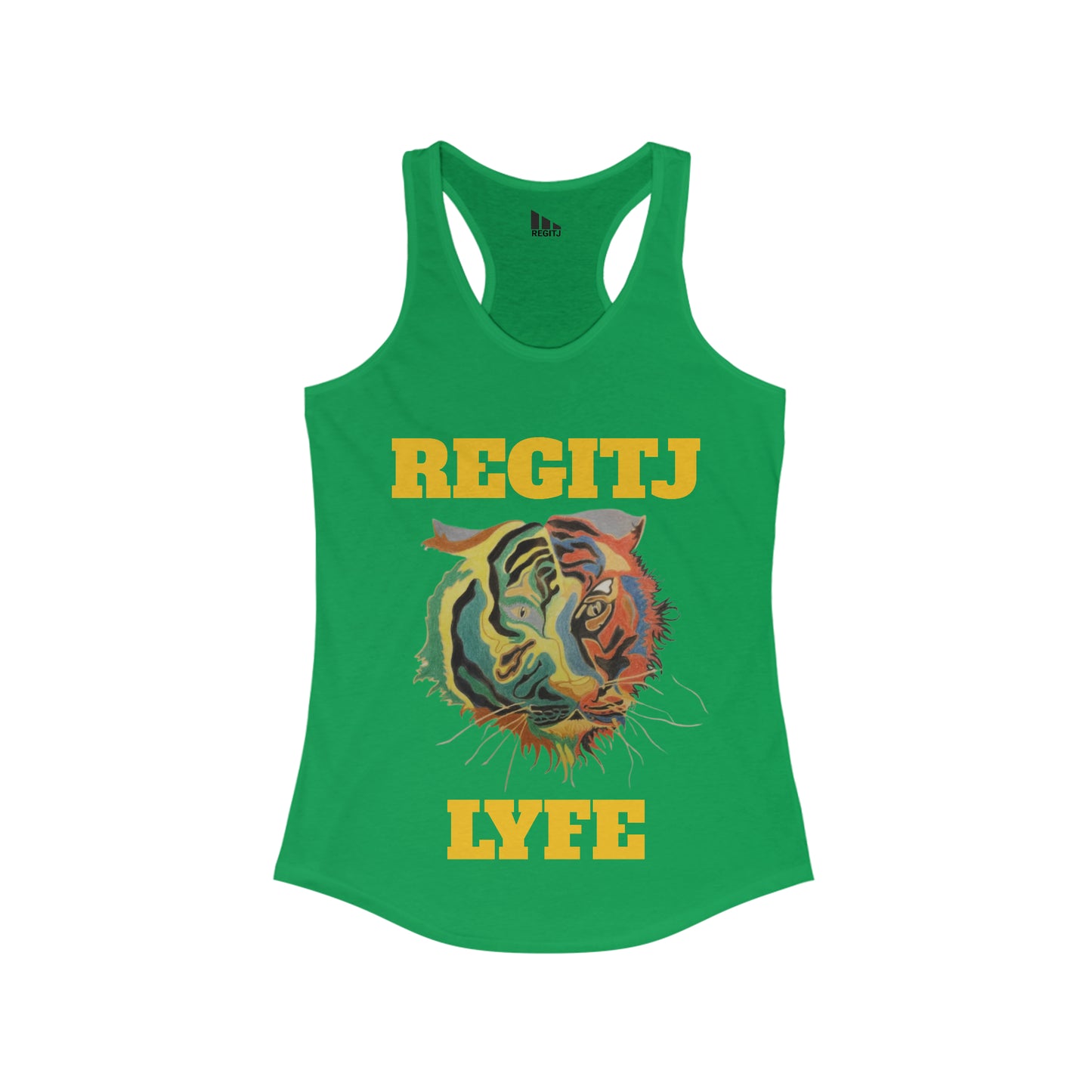REGITJ Women's Ideal Racerback Tank Solid Kelly Green