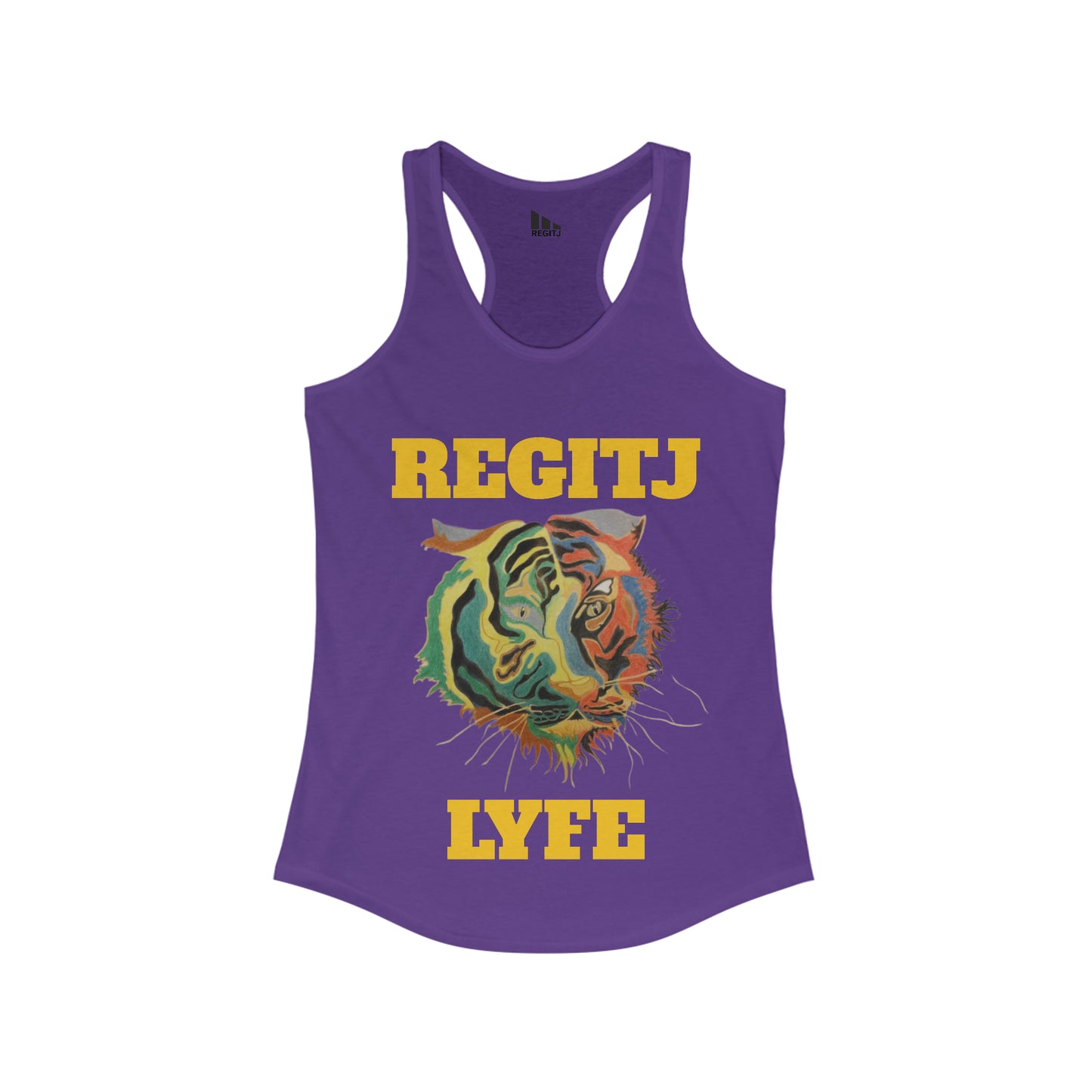 REGITJ Women's Ideal Racerback Tank Solid Purple Rush