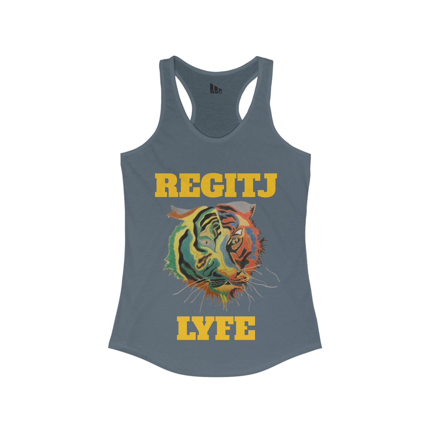 REGITJ Women's Ideal Racerback Tank Solid Indigo