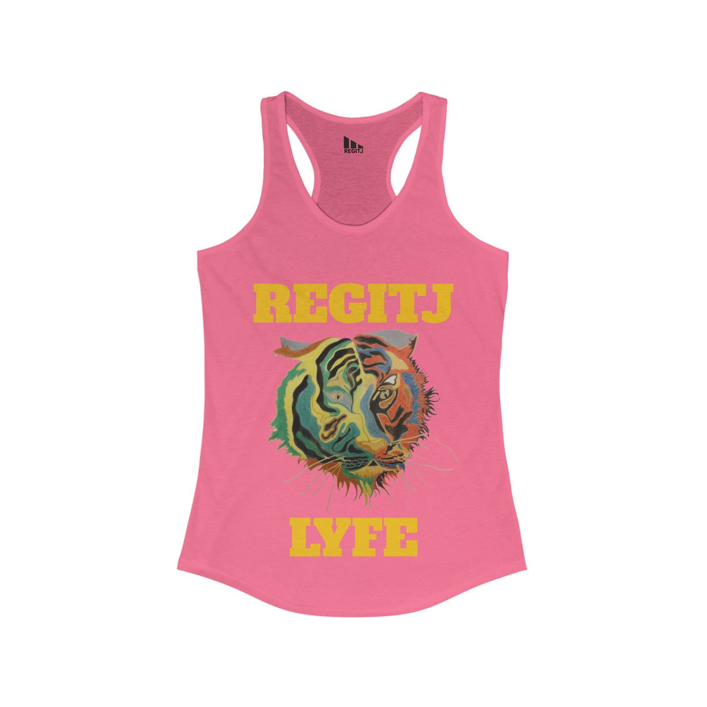 REGITJ Women's Ideal Racerback Tank Solid Hot Pink