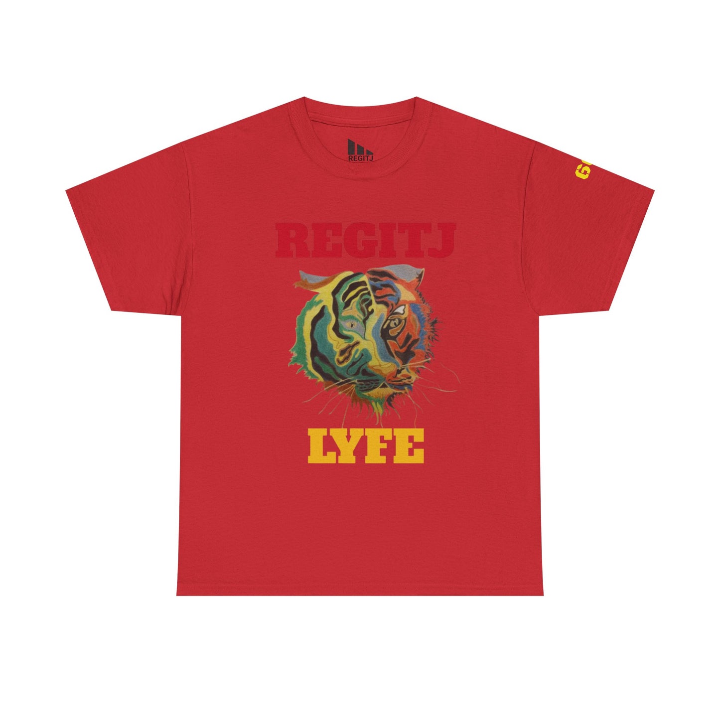 Unisex Heavy Cotton Tee, Casual Summer T-shirt, Fun Playtime Tee, Graphic Tee for All Occasions, Perfect for Gifts Red