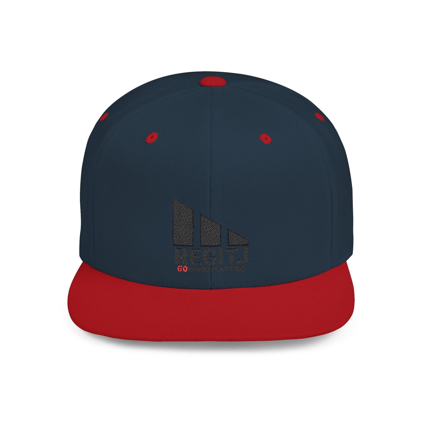 Stylish Flat Bill Snapback Hat - Perfect for Casual Days, Sports, Festivals, and Gifts, Trendy, Adjustable, Fashion Accessory One size Navy Red