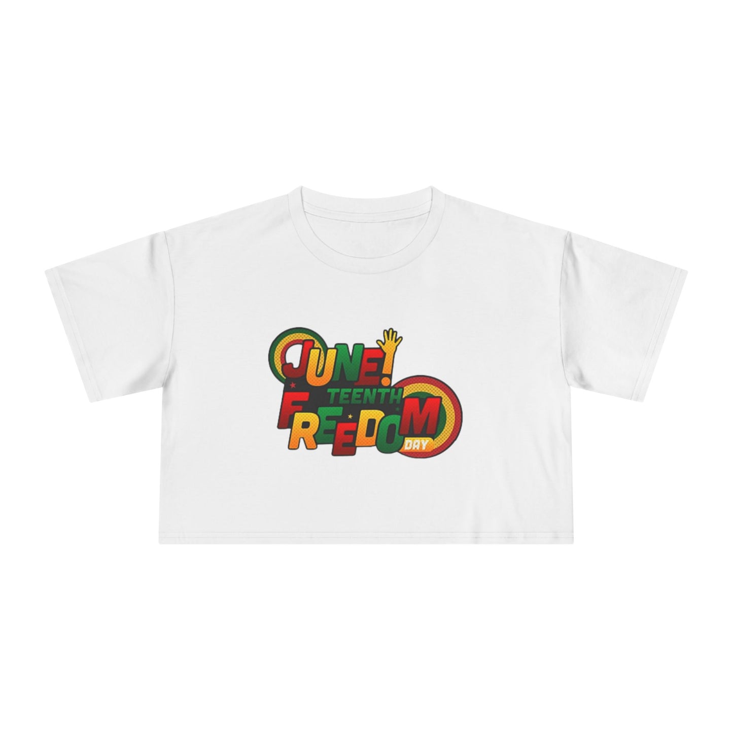 Juneteenth Freedom Women's Crop Tee, Celebratory Shirt, Black History Month Apparel, Festive Summer Wear, Social Justice Top - REGITJ FASHION