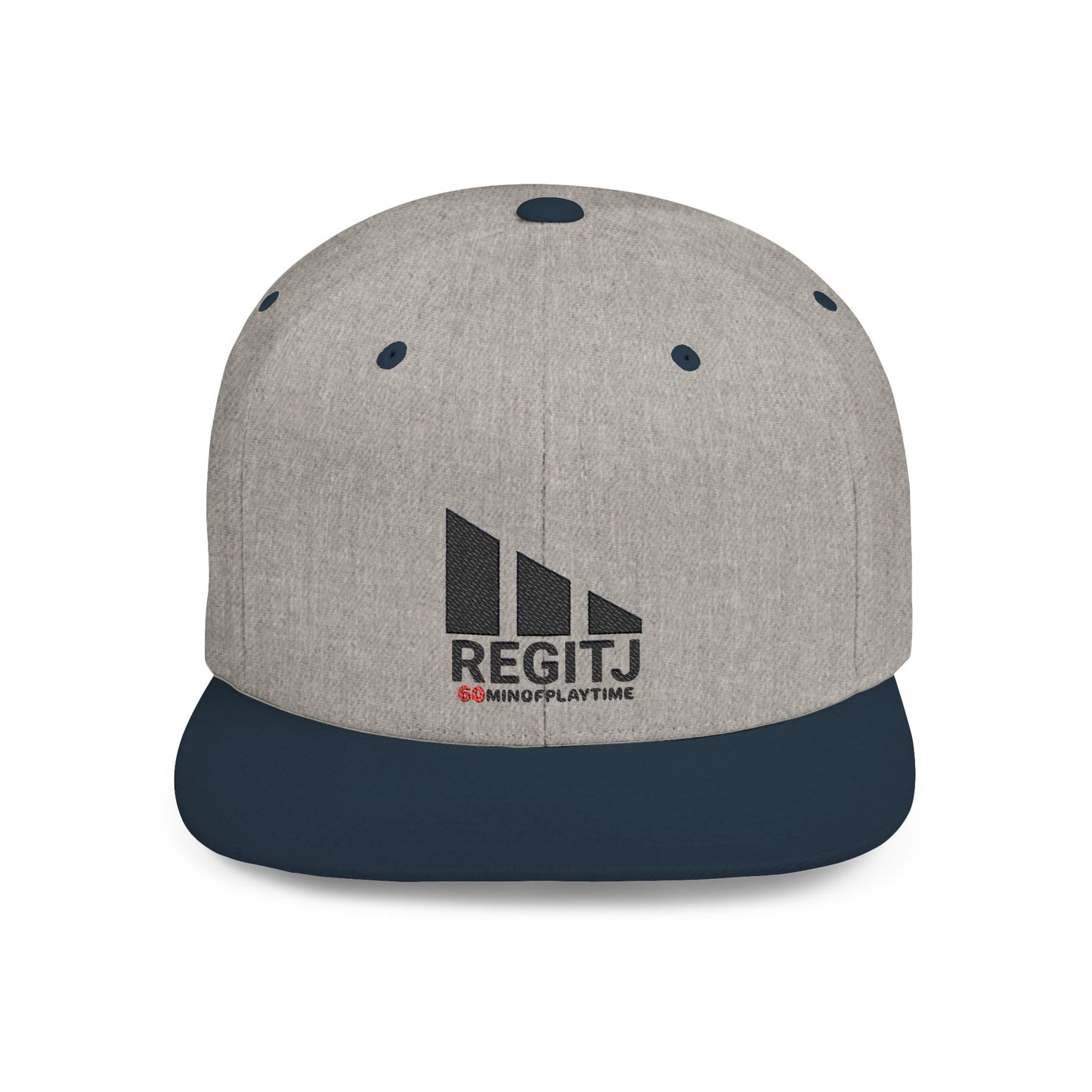 Stylish Flat Bill Snapback Hat - Perfect for Casual Days, Sports, Festivals, and Gifts, Trendy, Adjustable, Fashion Accessory One size Heather Grey Navy