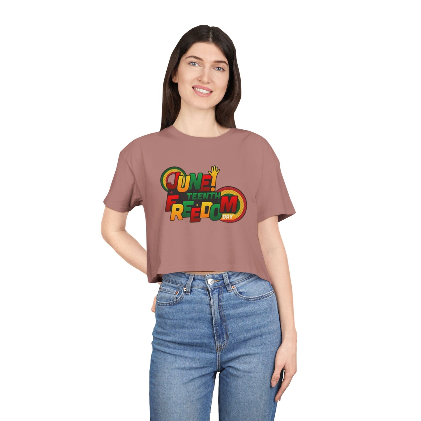 Juneteenth Freedom Women's Crop Tee, Celebratory Shirt, Black History Month Apparel, Festive Summer Wear, Social Justice Top - REGITJ FASHION