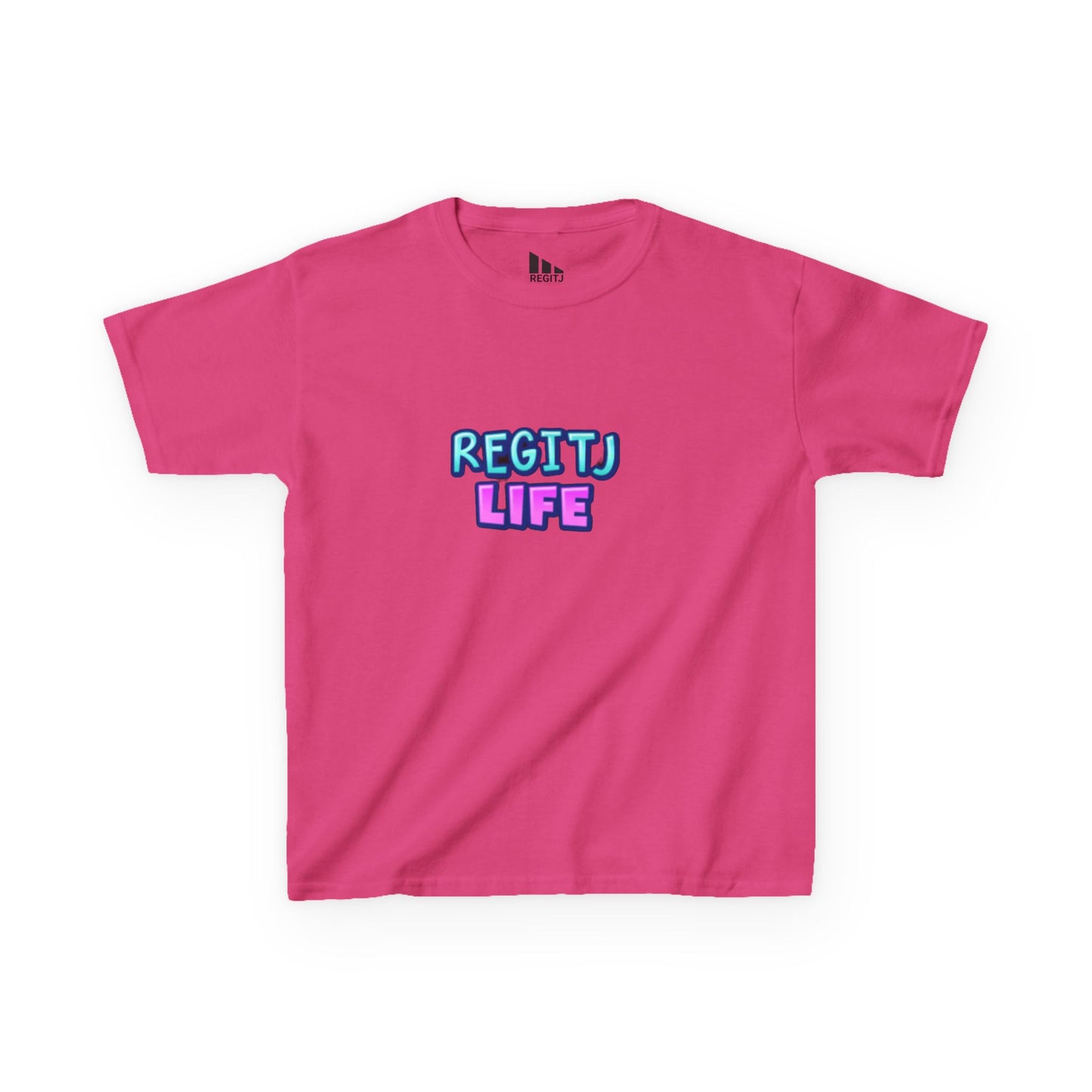 Kids Graphic Tee - Fun REGITJ LIFE Shirt, Casual Kids Wear, Birthday Gift, Unique Summer Apparel, Playdate Outfit Heliconia