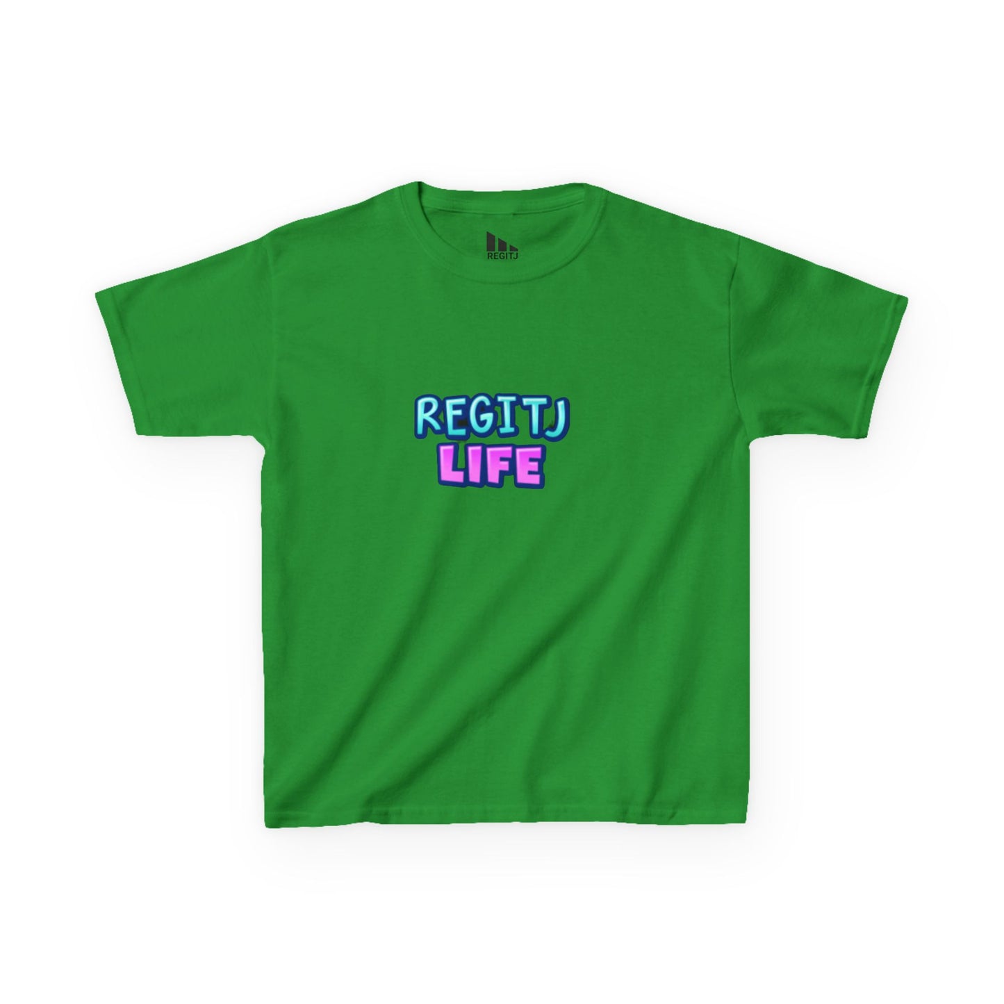 Kids Graphic Tee - Fun REGITJ LIFE Shirt, Casual Kids Wear, Birthday Gift, Unique Summer Apparel, Playdate Outfit Irish Green