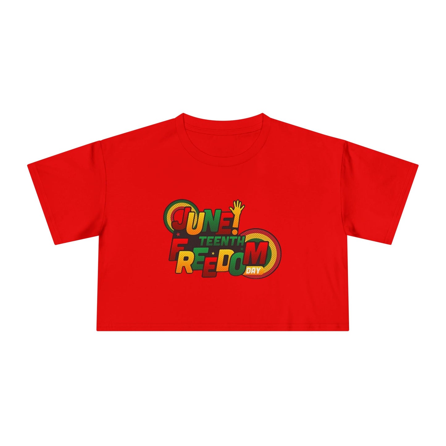Juneteenth Freedom Women's Crop Tee, Celebratory Shirt, Black History Month Apparel, Festive Summer Wear, Social Justice Top - REGITJ FASHION
