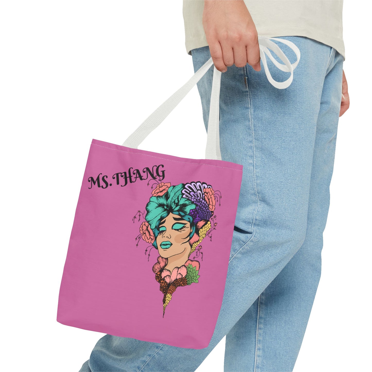 Ms.Thang - Tote Bag for Women, Trendy Floral Art Tote, Unique Gift for Her, Stylish Reusable Bag, Ms. Thang Design