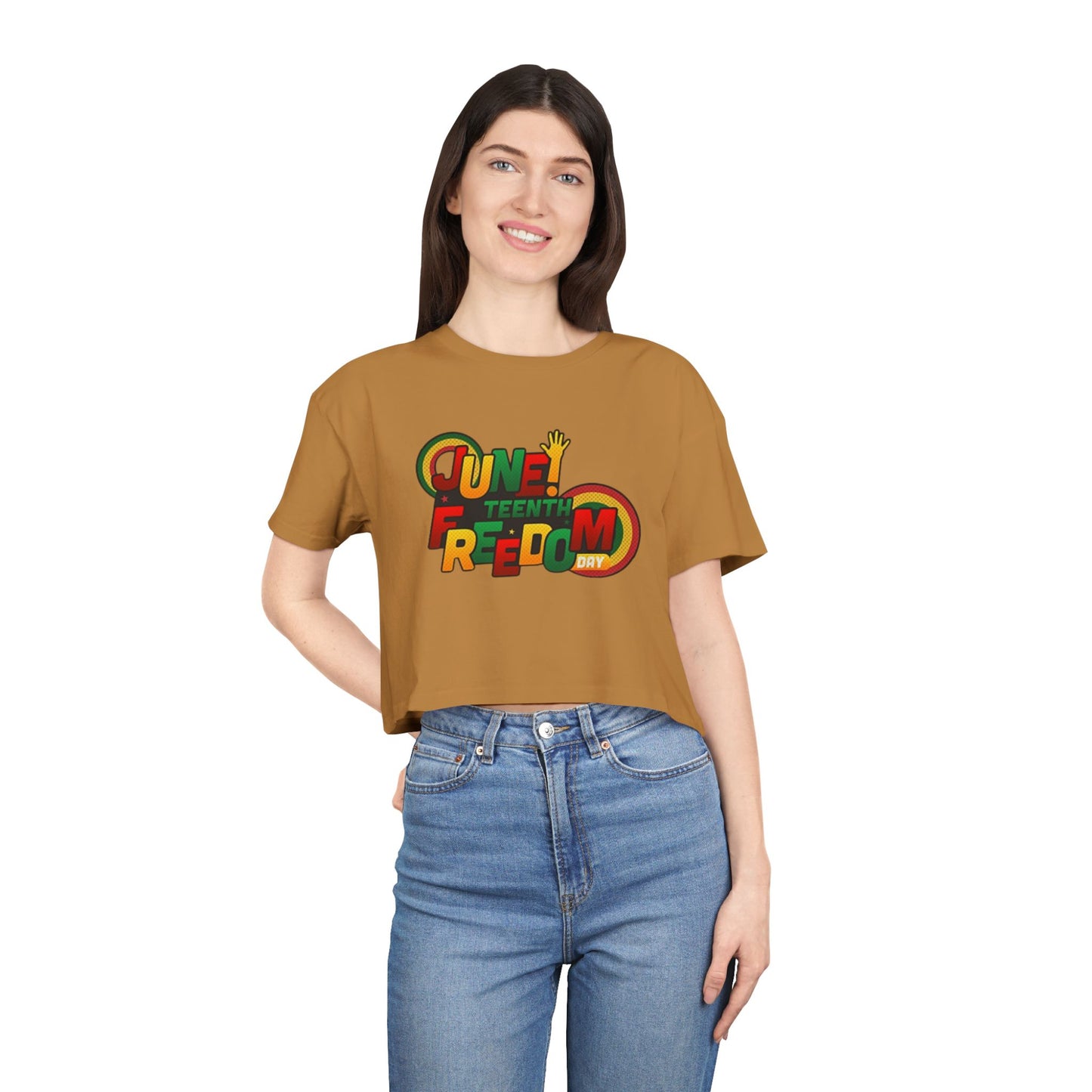 Juneteenth Freedom Women's Crop Tee, Celebratory Shirt, Black History Month Apparel, Festive Summer Wear, Social Justice Top - REGITJ FASHION