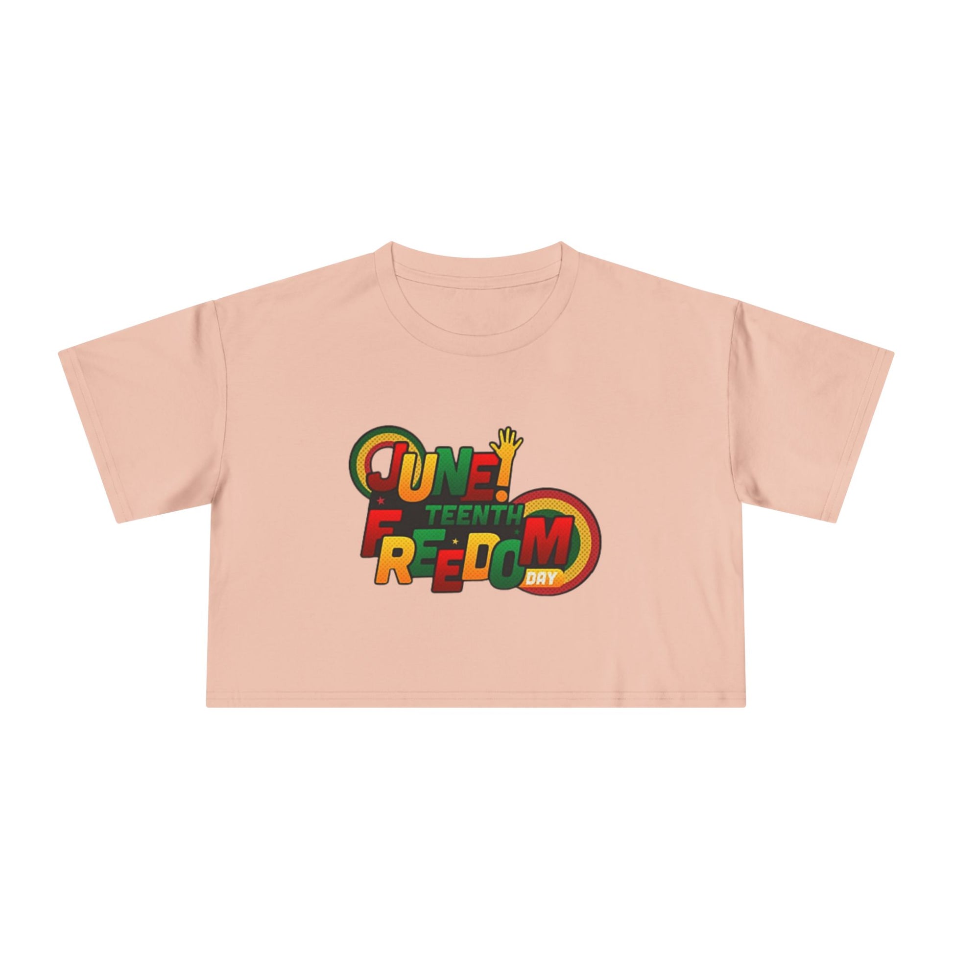 Juneteenth Freedom Women's Crop Tee, Celebratory Shirt, Black History Month Apparel, Festive Summer Wear, Social Justice Top - REGITJ FASHION 