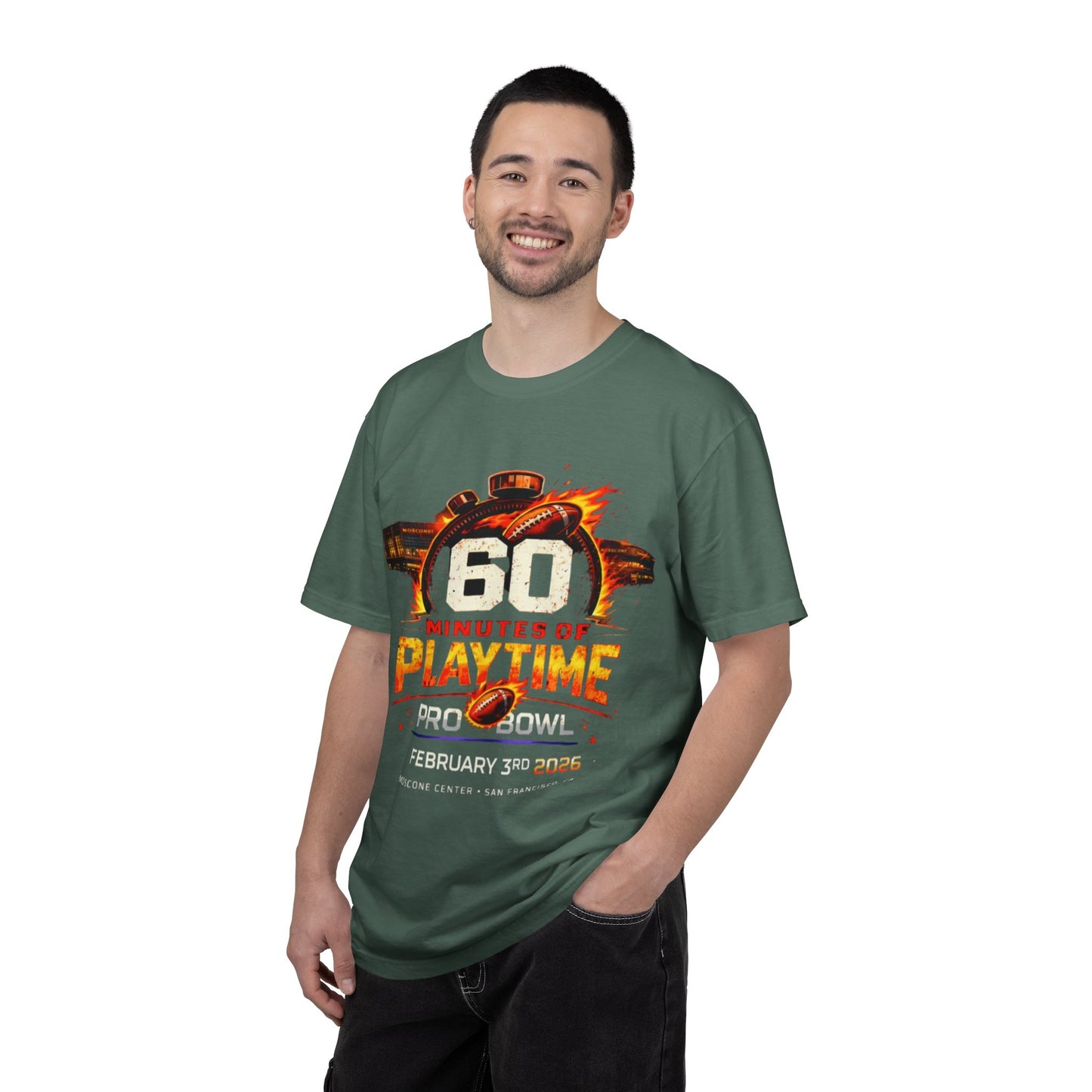 60 Minutes of Playtime Pro Bowl Graphic T-Shirt — February 3 Football Fan Tee