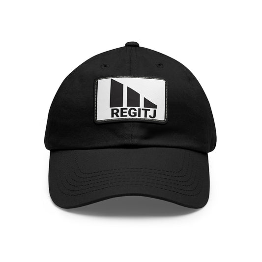 Dad Hat with Leather Patch (Rectangle) Black Black patch Rectangle One size