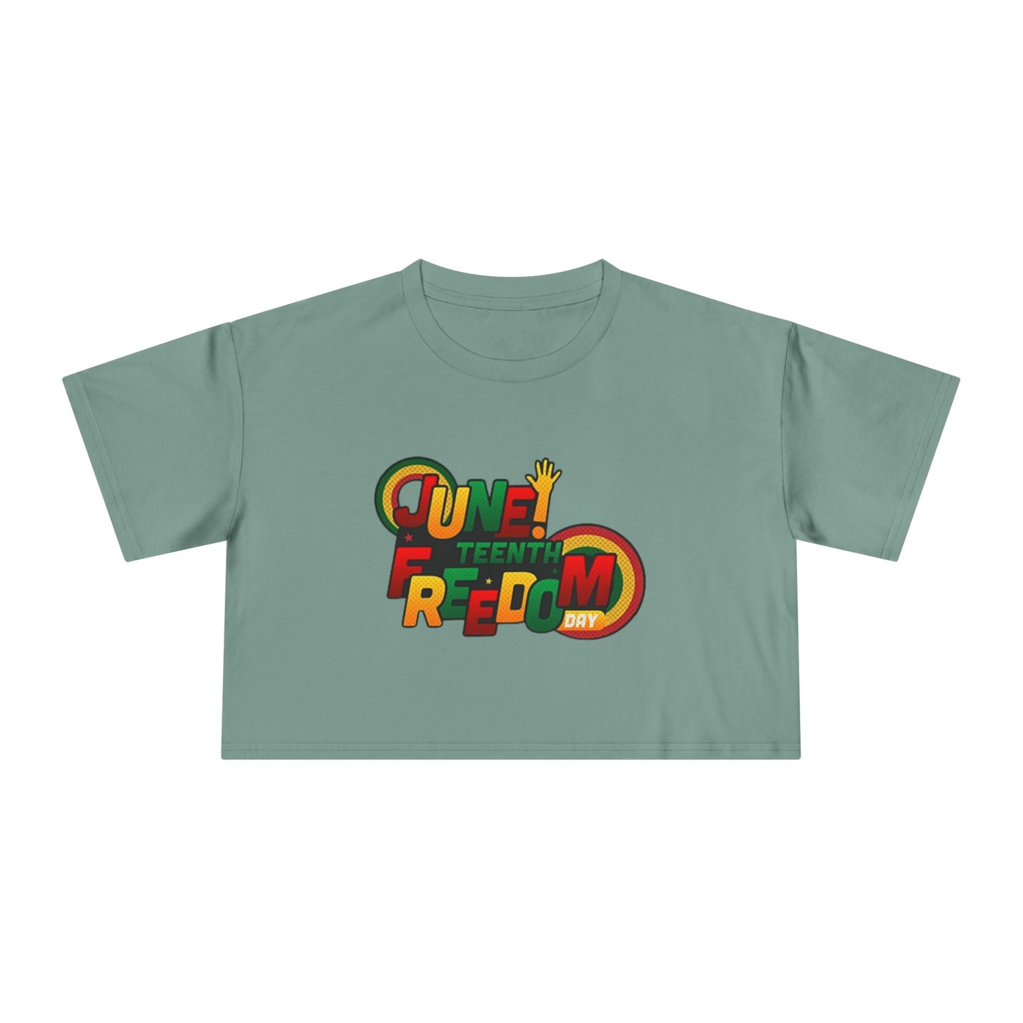 Juneteenth Freedom Women's Crop Tee, Celebratory Shirt, Black History Month Apparel, Festive Summer Wear, Social Justice Top - REGITJ FASHION 