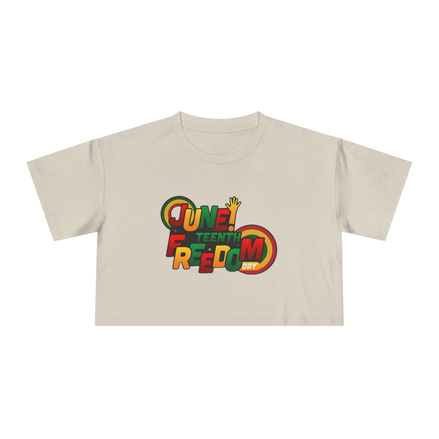 Juneteenth Freedom Women's Crop Tee, Celebratory Shirt, Black History Month Apparel, Festive Summer Wear, Social Justice Top - REGITJ FASHION 