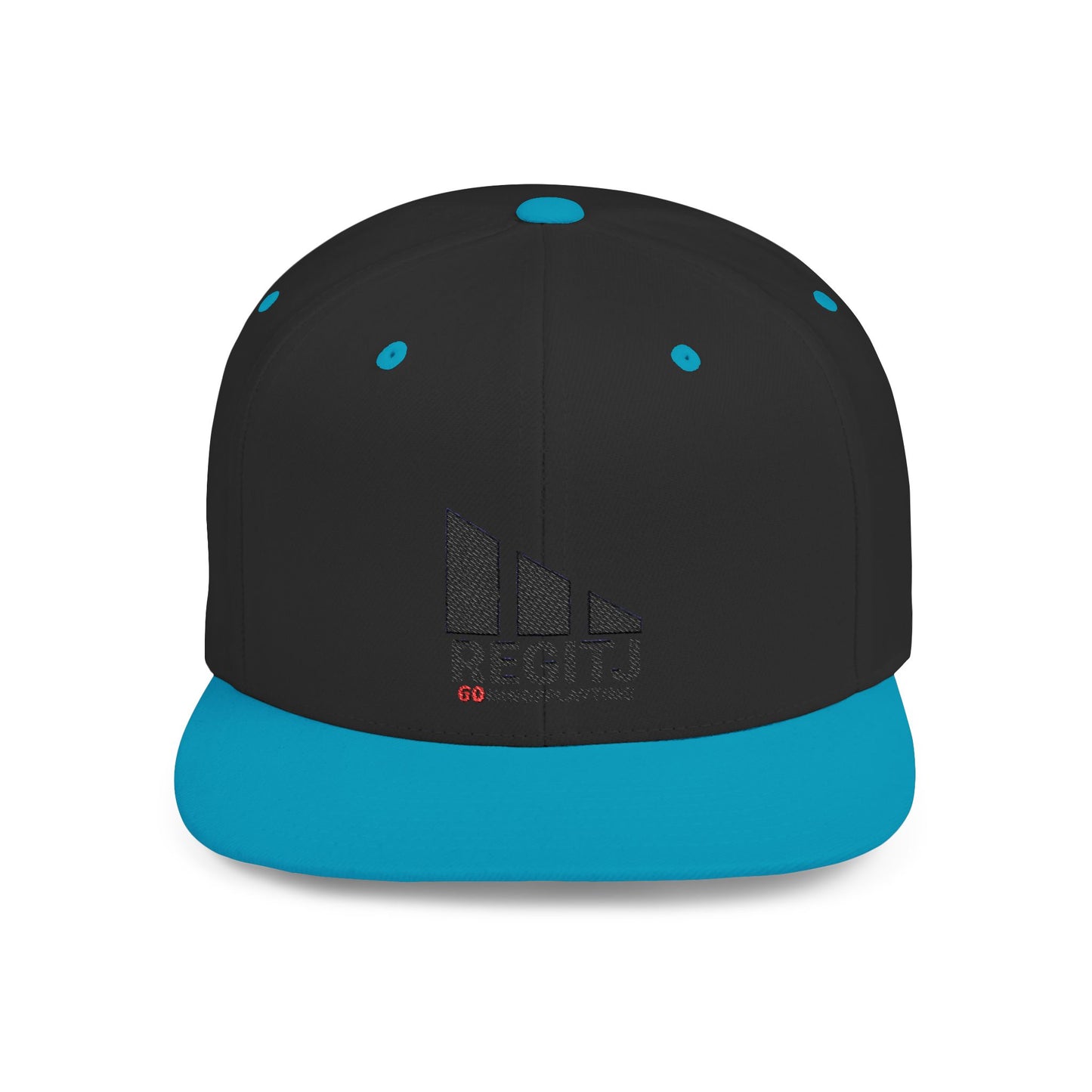 Stylish Flat Bill Snapback Hat - Perfect for Casual Days, Sports, Festivals, and Gifts, Trendy, Adjustable, Fashion Accessory One size Black Teal