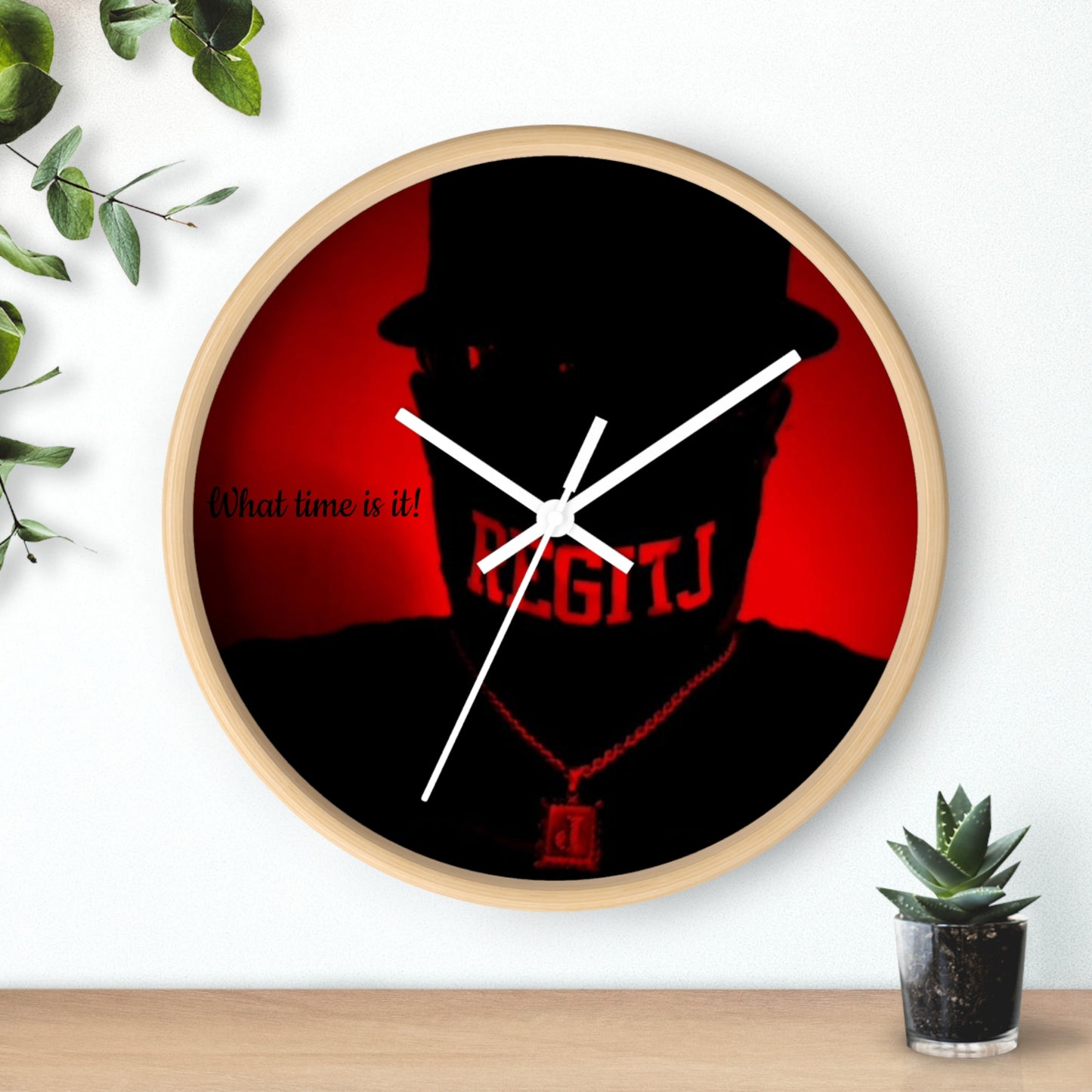 REGITJ Face Boys Wall Clock Wooden White 10"