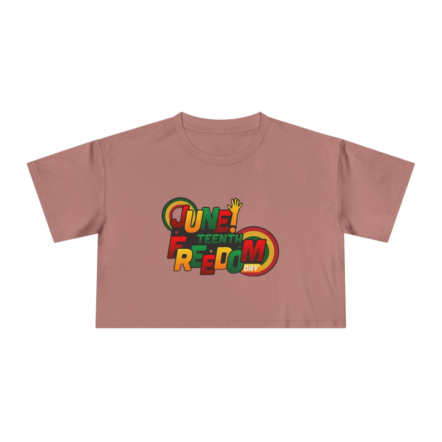 Juneteenth Freedom Women's Crop Tee, Celebratory Shirt, Black History Month Apparel, Festive Summer Wear, Social Justice Top - REGITJ FASHION 