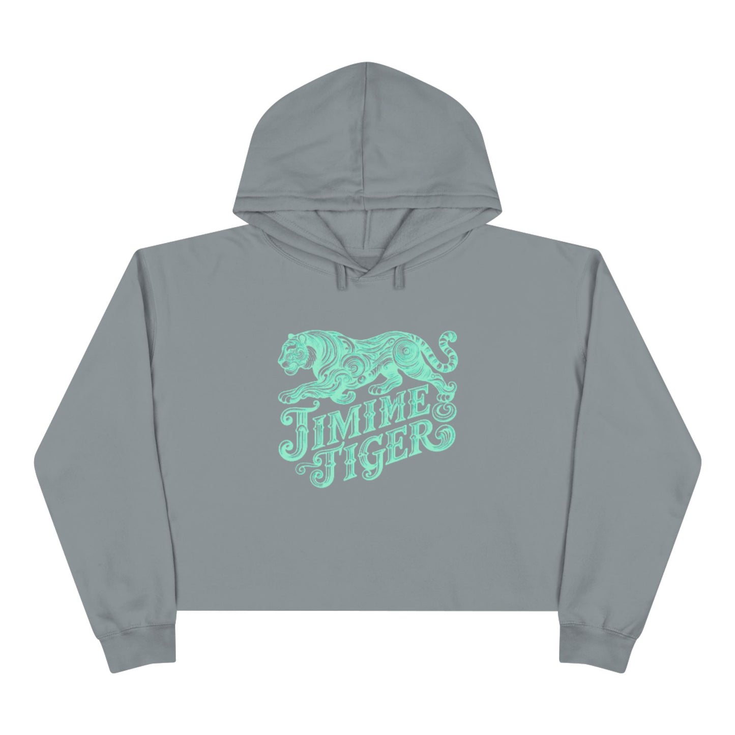 Mint Tiger Crop Hoodie - Trendy Streetwear, Perfect Gift, Casual Outfit, Unique Design, Summer Fashion - REGITJ FASHION 
