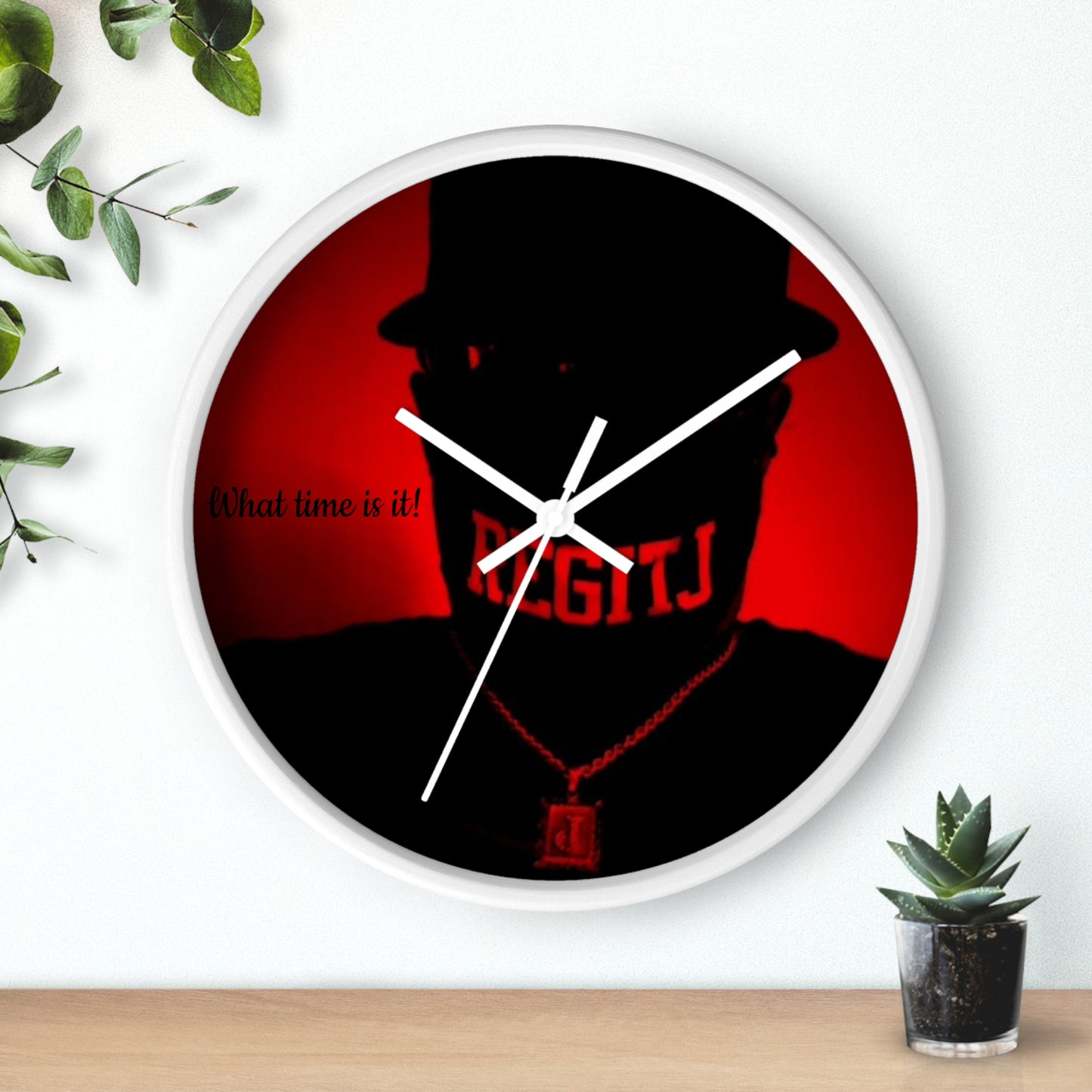 REGITJ Face Boys Wall Clock White White 10"
