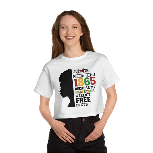 Juneteenth Heritage Cropped T-Shirt | Celebratory Tee for Freedom, Black History Month, Heritage Day, Women's Empowerment, Comfortable Style - REGITJ FASHION 