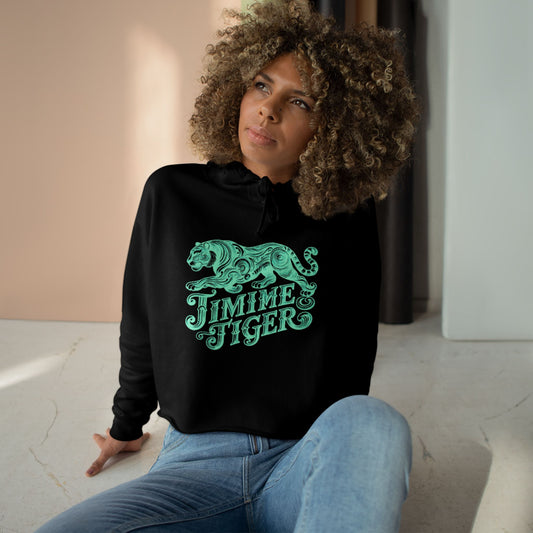 Mint Tiger Crop Hoodie - Trendy Streetwear, Perfect Gift, Casual Outfit, Unique Design, Summer Fashion - REGITJ FASHION 