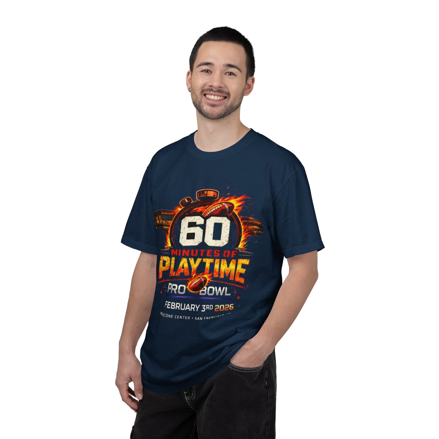 60 Minutes of Playtime Pro Bowl Graphic T-Shirt — February 3 Football Fan Tee