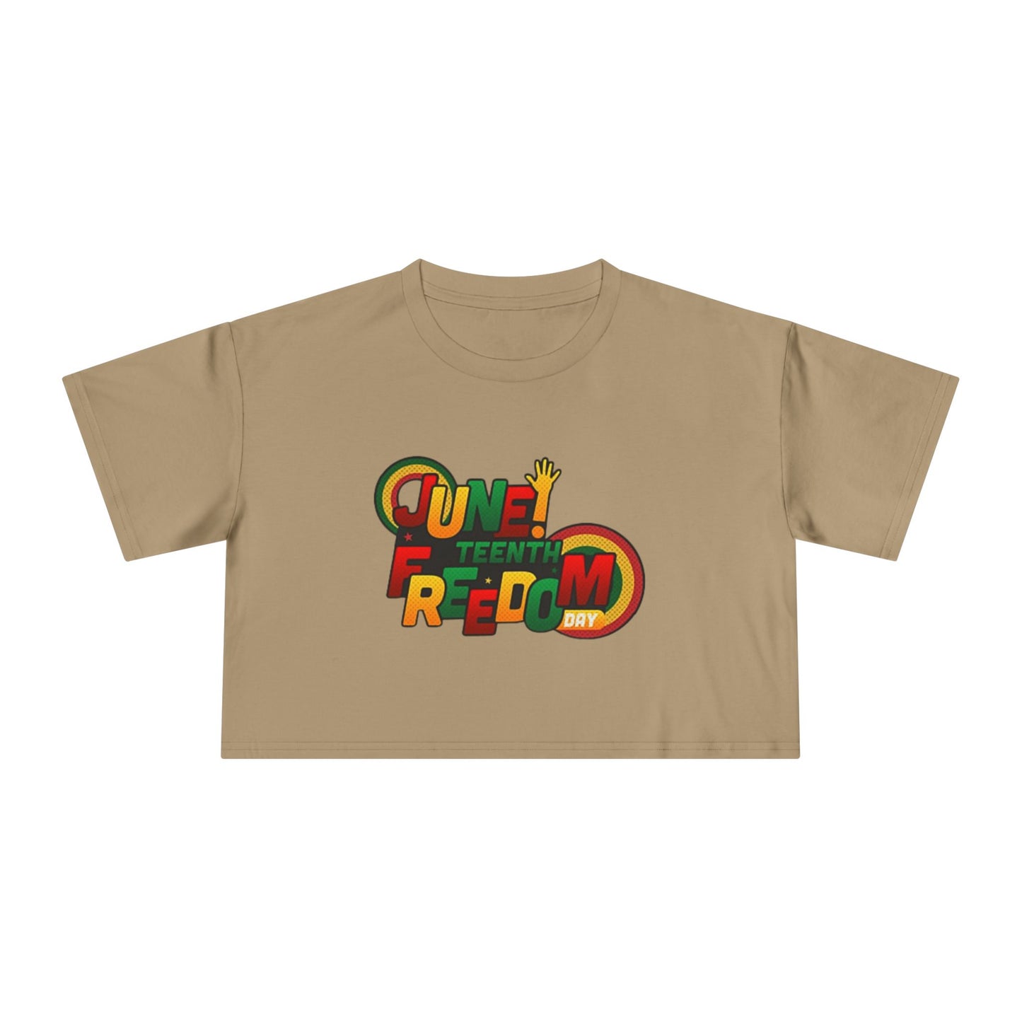 Juneteenth Freedom Women's Crop Tee, Celebratory Shirt, Black History Month Apparel, Festive Summer Wear, Social Justice Top - REGITJ FASHION 