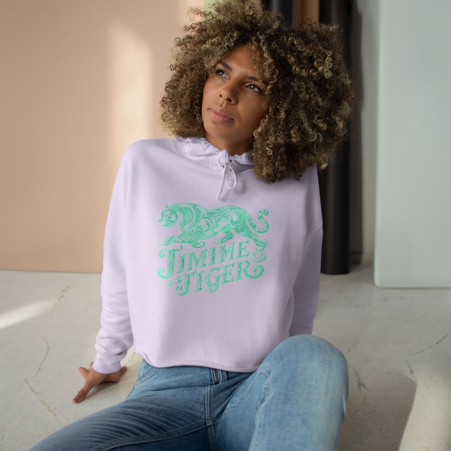 Mint Tiger Crop Hoodie - Trendy Streetwear, Perfect Gift, Casual Outfit, Unique Design, Summer Fashion - REGITJ FASHION 