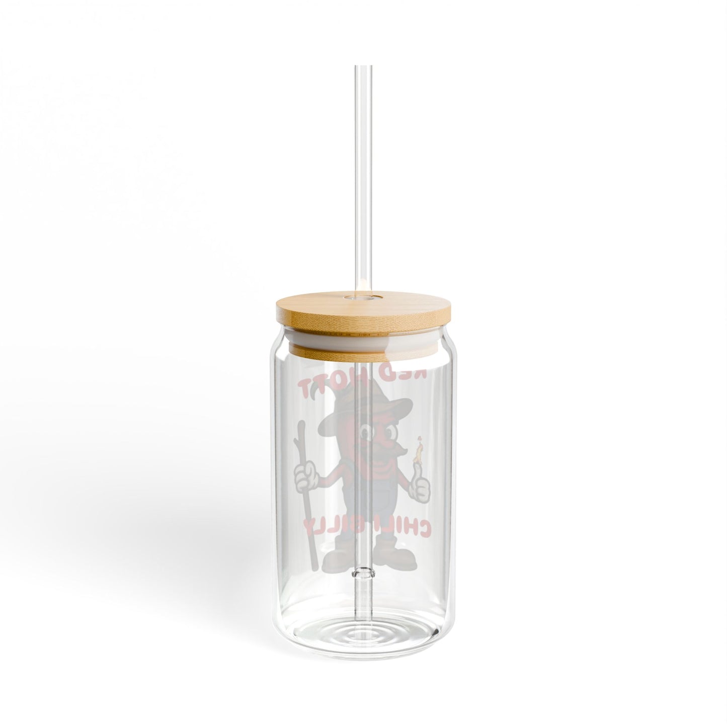 Hott Billy Chili Pepper Sipper Glass, 16oz - Perfect for Parties, BBQs, Home Bar, Gifts, Red Hot Chill Billy Design