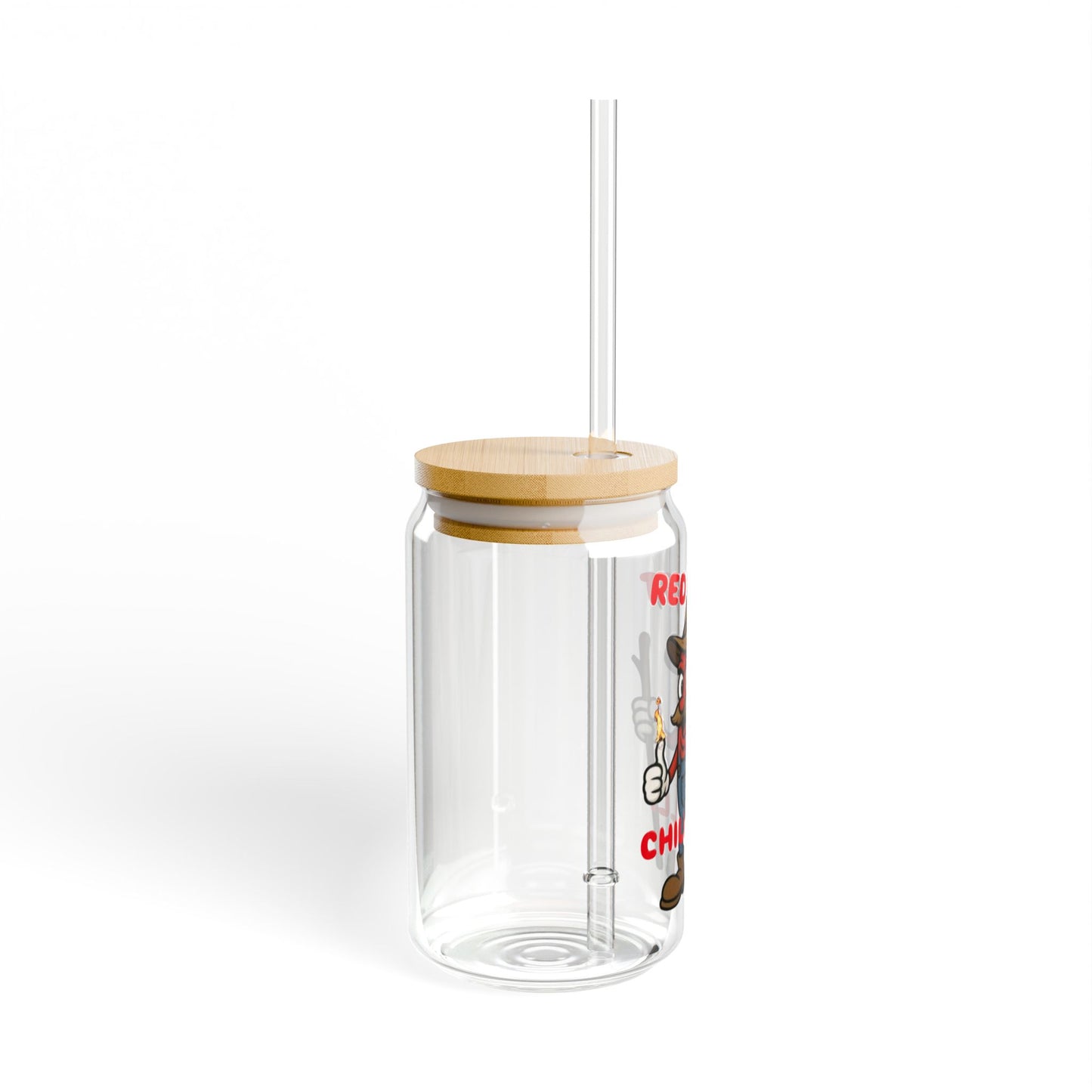 Hott Billy Chili Pepper Sipper Glass, 16oz - Perfect for Parties, BBQs, Home Bar, Gifts, Red Hot Chill Billy Design