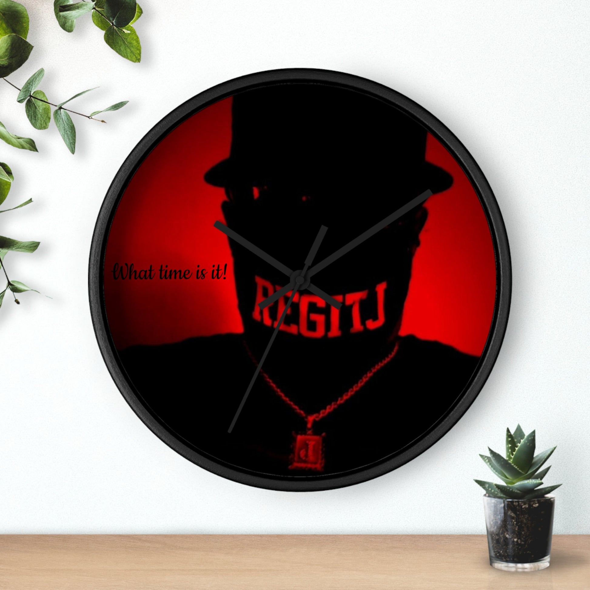 REGITJ Face Boys Wall Clock Black Black 10"