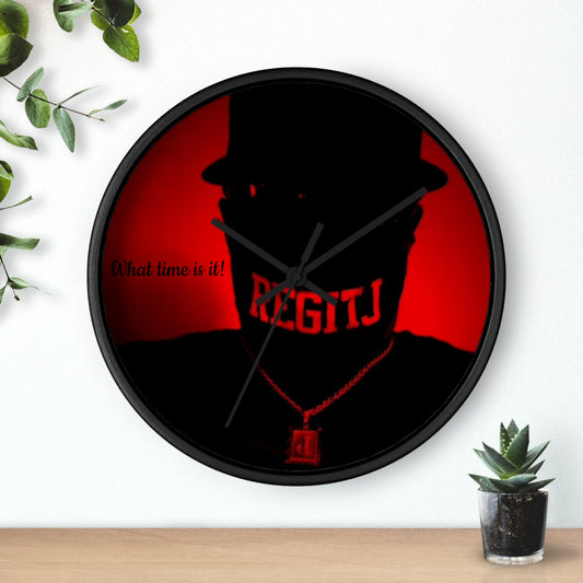 REGITJ Face Boys Wall Clock Black Black 10"