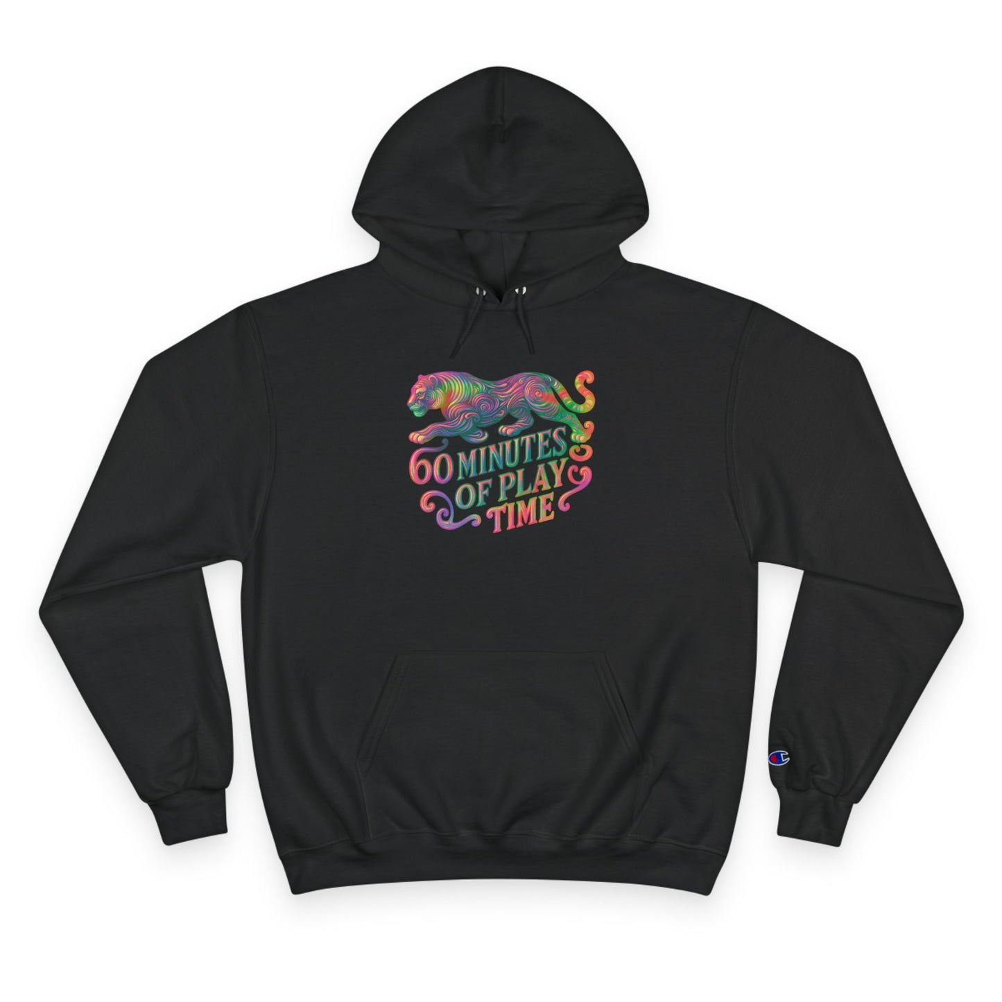 Hoodie — '60 Minutes of Play Time' Colorful Cat Graphic Hoodie