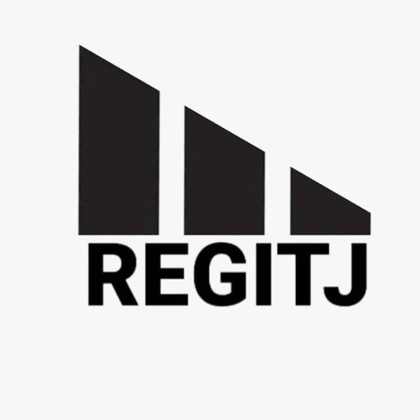 Black logo with 'REGITJ' text on a white background
