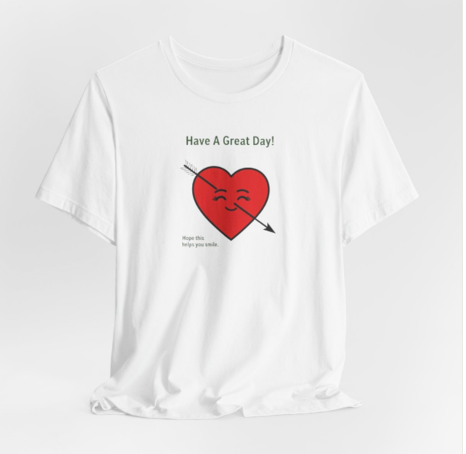 Have A Great Day! Heart with Arrow Graphic Tee - REGITJ FASHION 
