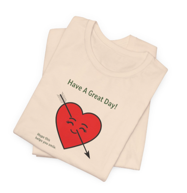 Have A Great Day! Heart with Arrow Graphic Tee - REGITJ FASHION 