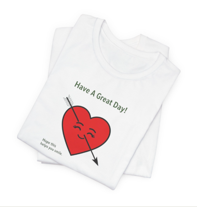 Have A Great Day! Heart with Arrow Graphic Tee - REGITJ FASHION 